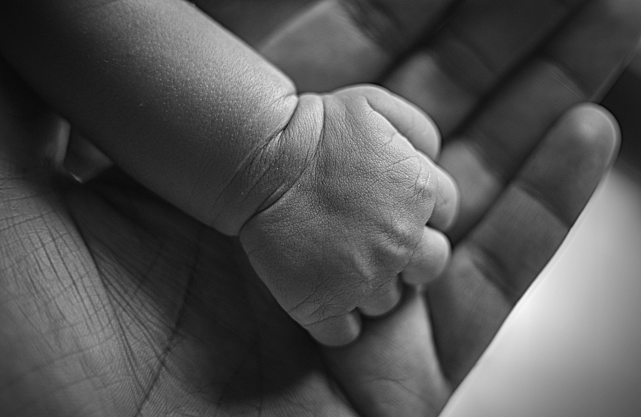 Close-up of a newborn baby's hand